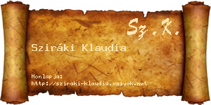 Sziráki Klaudia névjegykártya