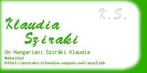 klaudia sziraki business card